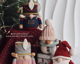 Christmas Gnome Doll Crochet Tutorial, Amigurumi Doll (PDF file)