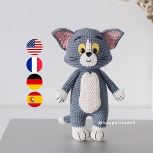 PDF PATTERN - The Gray Cat Crochet Pattern, Little Cat Crochet Doll (Read the description carefully)