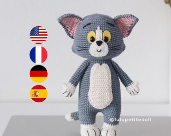 PDF PATTERN - The Gray Cat Crochet Pattern, Little Cat Crochet Doll (Read the description carefully)