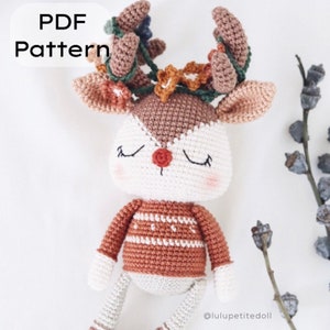 PDF PATTERN - The Little Reindeer Crochet Pattern, Reindeer Pattern, Amigurumi crochet pattern