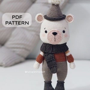 Modèle au crochet amigurumi ours polaire (téléchargement PDF)