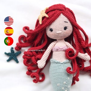 PDF PATTERN - The Mermaid Crochet Pattern, Mermaid Crochet Pattern, Amigurumi crochet pattern