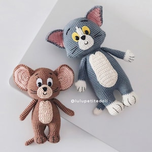 PDF PATTERN The Gray Cat and Brown Mouse Crochet Patterns image 2