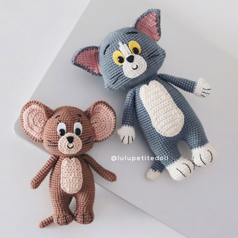 PDF PATTERN The Gray Cat and Brown Mouse Crochet Patterns image 2