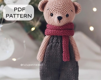 PDF PATTERN - Terri The Bear Crochet Pattern, Little Bear Pattern,  Amigurumi crochet pattern