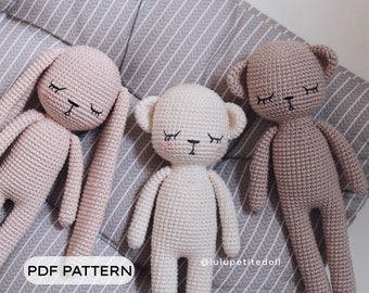 PATTERN PDF - Les Giffy and Sleepy au crochet, Modèle lapin, Modèle ours et Modèle au crochet amigurumi