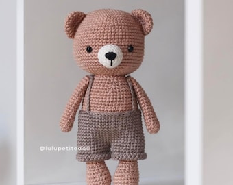 Kita The Bear Crochet Pattern, Amigurumi Tutorial (Digital Download)