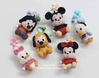 Finished Product: Handmade Baby Mouse And Friends Keychain, Crochet Keychain