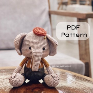 PDF PATTERN - The Little Elico Pattern, Elephant crochet pattern, amigurumi crochet pattern