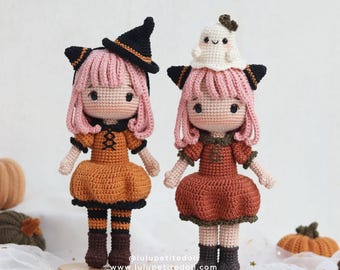 Halloween Girl Doll Crochet Pattern, Amigurumi Pattern, Crochet Doll