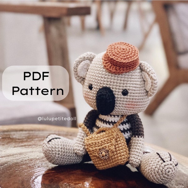 PATRON PDF - Le Patron Petit Roy, Patron au crochet Koala, Patron au crochet amigurumi