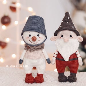 PATTERN BUNDLE 2 IN 1 - Christmas Gnome and Christmas Snowman Crochet Pattern (Read the description carefully)