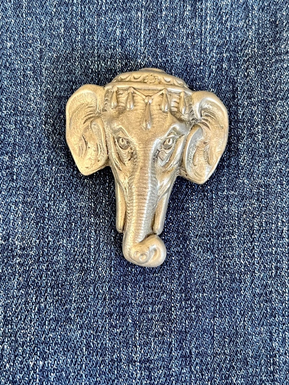 Elephant Head Brooch by Fine Hudson Pewter