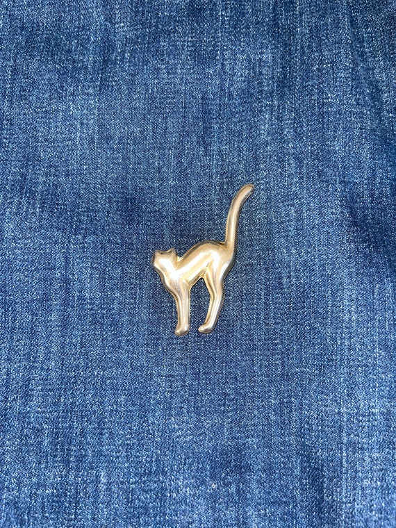 Cat Silhouette Brooch— Mexico- Sterling Silver