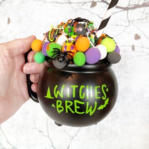 Witches Brew Cauldron Mug: Halloween Tiered Tray Decor