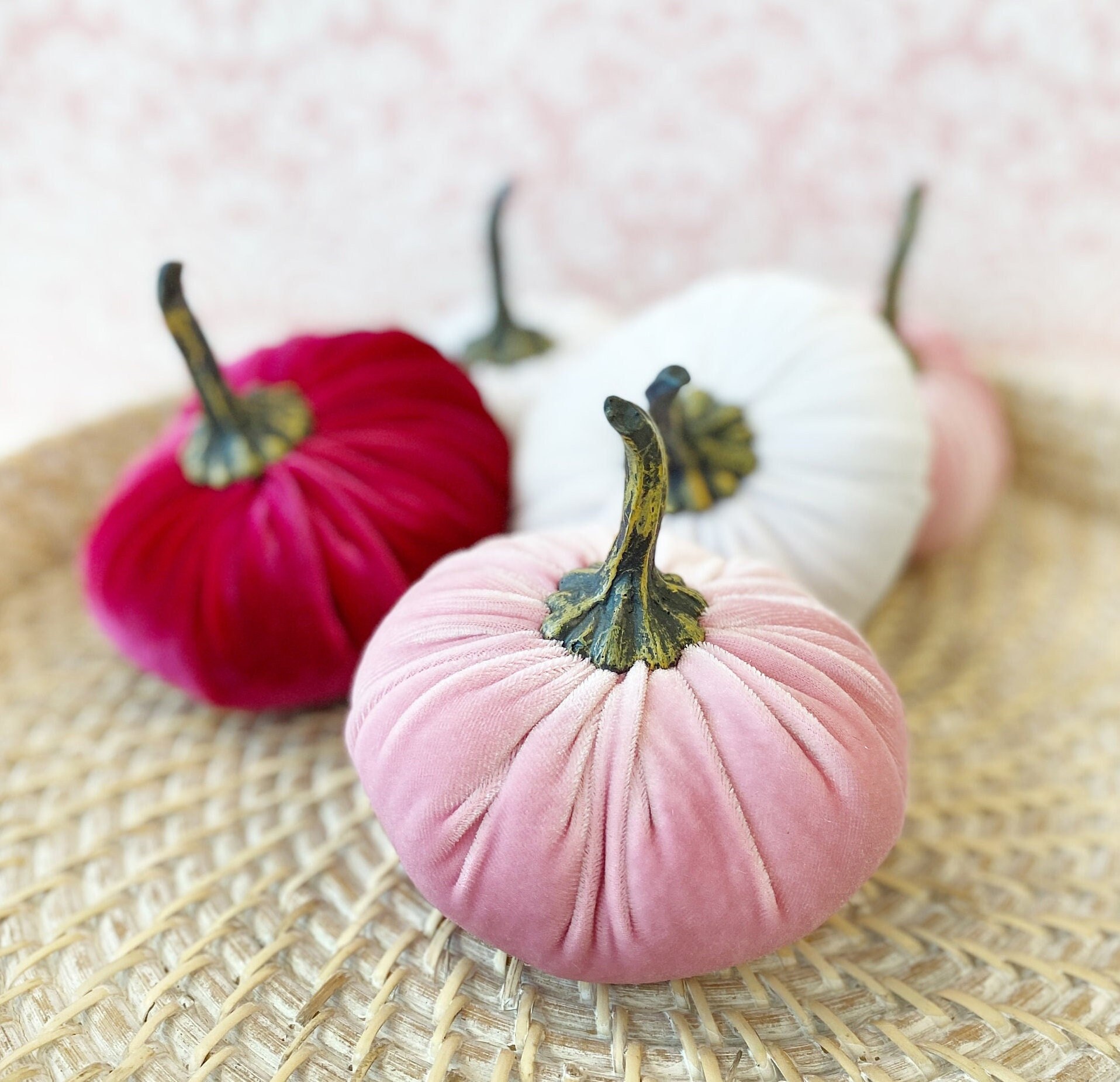 pink plush pumpkins