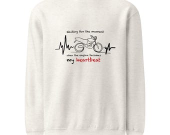 Printable Digital File Motorcycle Heartbeat Funny Quote Black Red Design DIY Sweatshirt T-shirt Hoodie For Men Instant Download PNG
