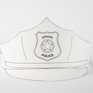 Modello PDF da colorare stampabile per cappellino da poliziotto, divertente per lavoretti per bambini, download immediato, modello di corona per costumi da festa fai da te, ottimo per compleanni e scuola