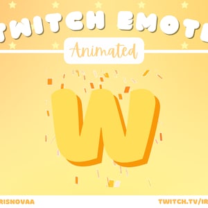 ANIMATED &quot;W&quot; Emote for Twitch & Discord - Pastel Yellow