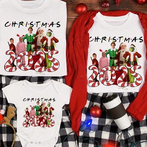 Christmas Pajamas Matching Family T-Shirts | Friends Christmas Pajama 2025 Shirt | 2025 Family Christmas Shirt | Funny Christmas