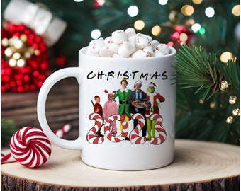 Christmas 2023 Candy Cane Coffee Mug | Elf Christmas Mug | Cute Clark Coffee Cup | Funny Christmas Vacation Coffee