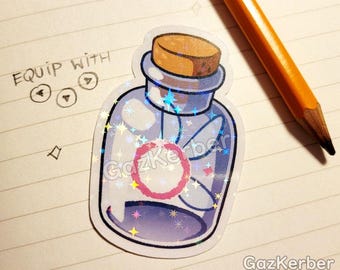 3" Holographic Vinyl Sticker - Fairy Bottle
