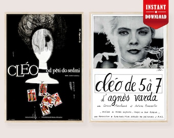 Cléo from 5 to 7 Movie Varda Posters Download - Retro Film Cleo 1962 Art Prints Digital Agnes Varda Movie Art Vintage Affiche Cléo Victoire