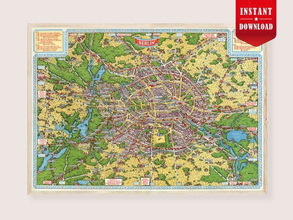 Berlin Map 1931 Print Digital - Old Berlin Map Poster Ownload