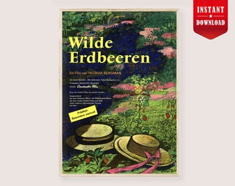 野いちご（1957） - イングマール・ベルイマン - レトロ映画ポスター