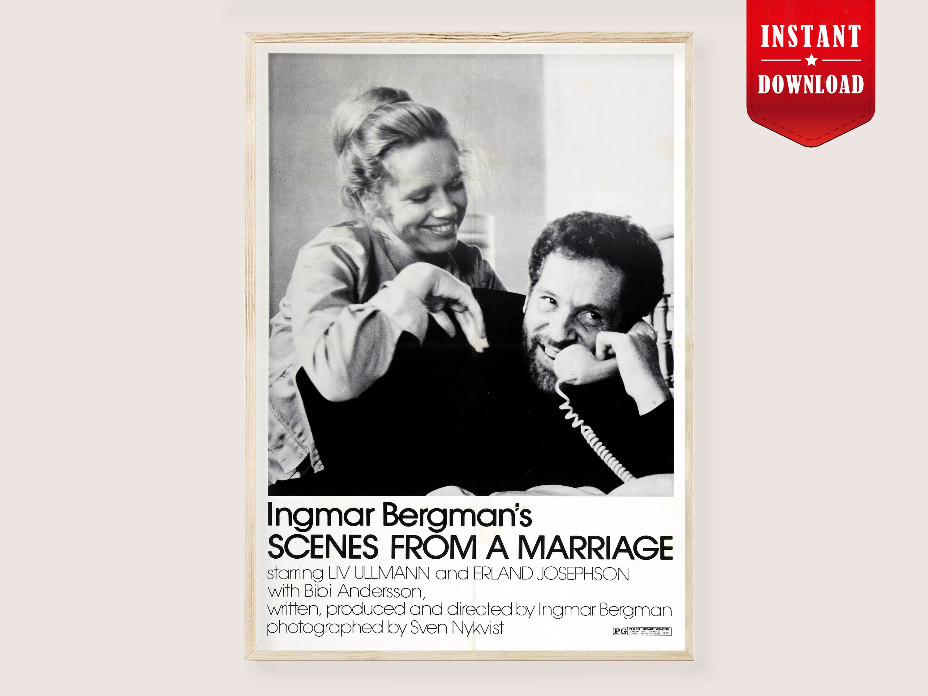 Ingmar Bergman Movie Scenes From a Marriage Poster Download Retro ...