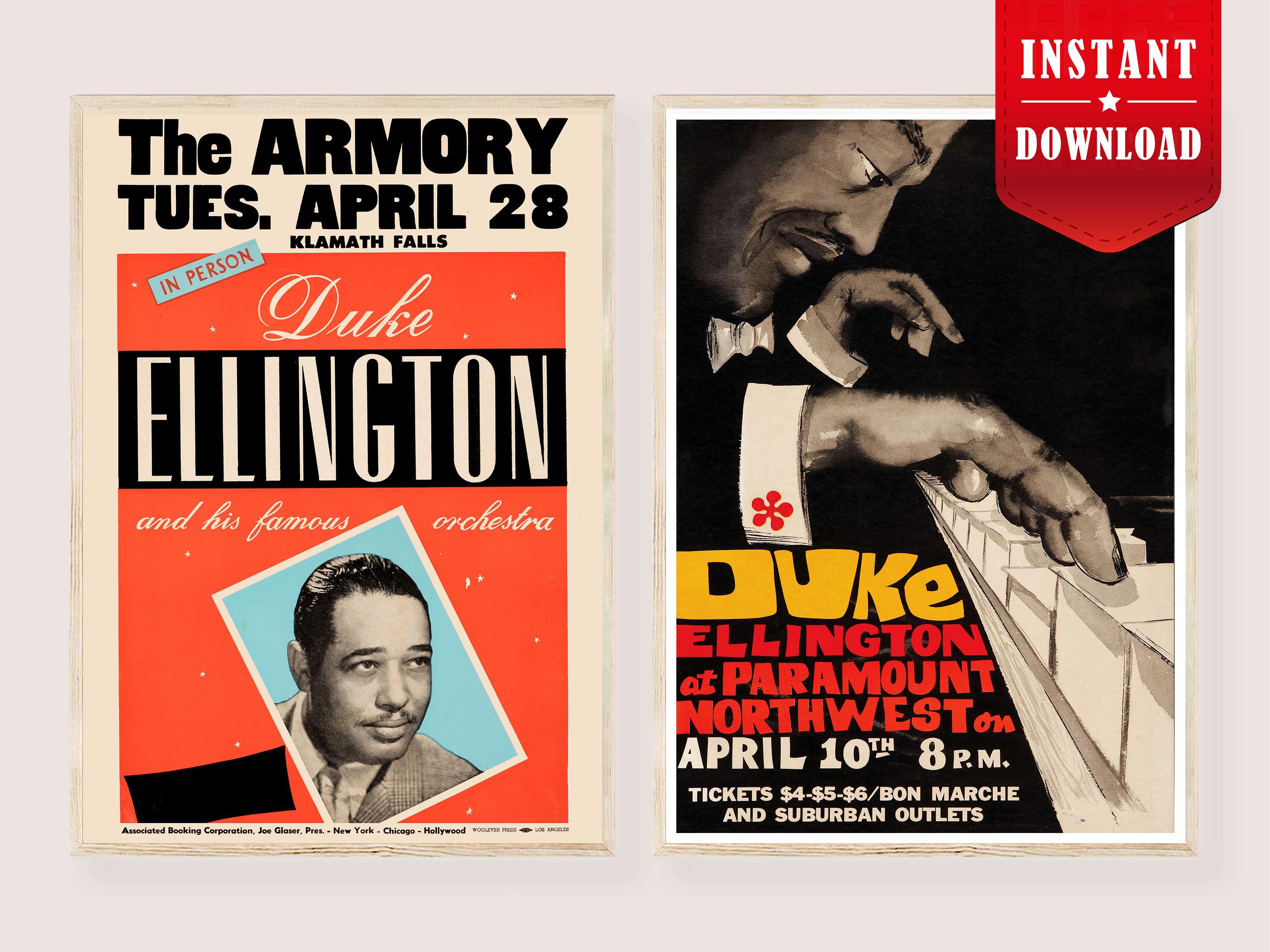 Jazz Posters Duke Ellington Art Digital - Vintage Jazz Festival