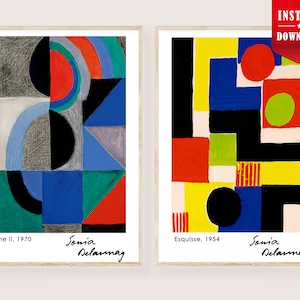 Sonia Delaunay Prints Woman Art Posters - Abstract Art Delaunay Prints Delaunay Paintings Geometric Art Prints Delaunay Exhibition Posters