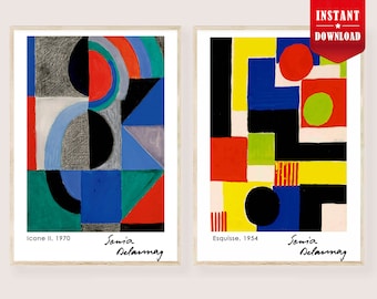 Sonia Delaunay Prints Woman Art Posters - Abstract Art Delaunay Prints Delaunay Paintings Geometric Art Prints Delaunay Exhibition Posters