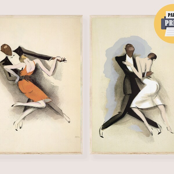 Paul Colin Jazz Dance Posters Retro - Retro Paul Colin Funny Prints Old that Jazz Music Colin Art Deco Poster Tumulte Noir Jazz Dance Art