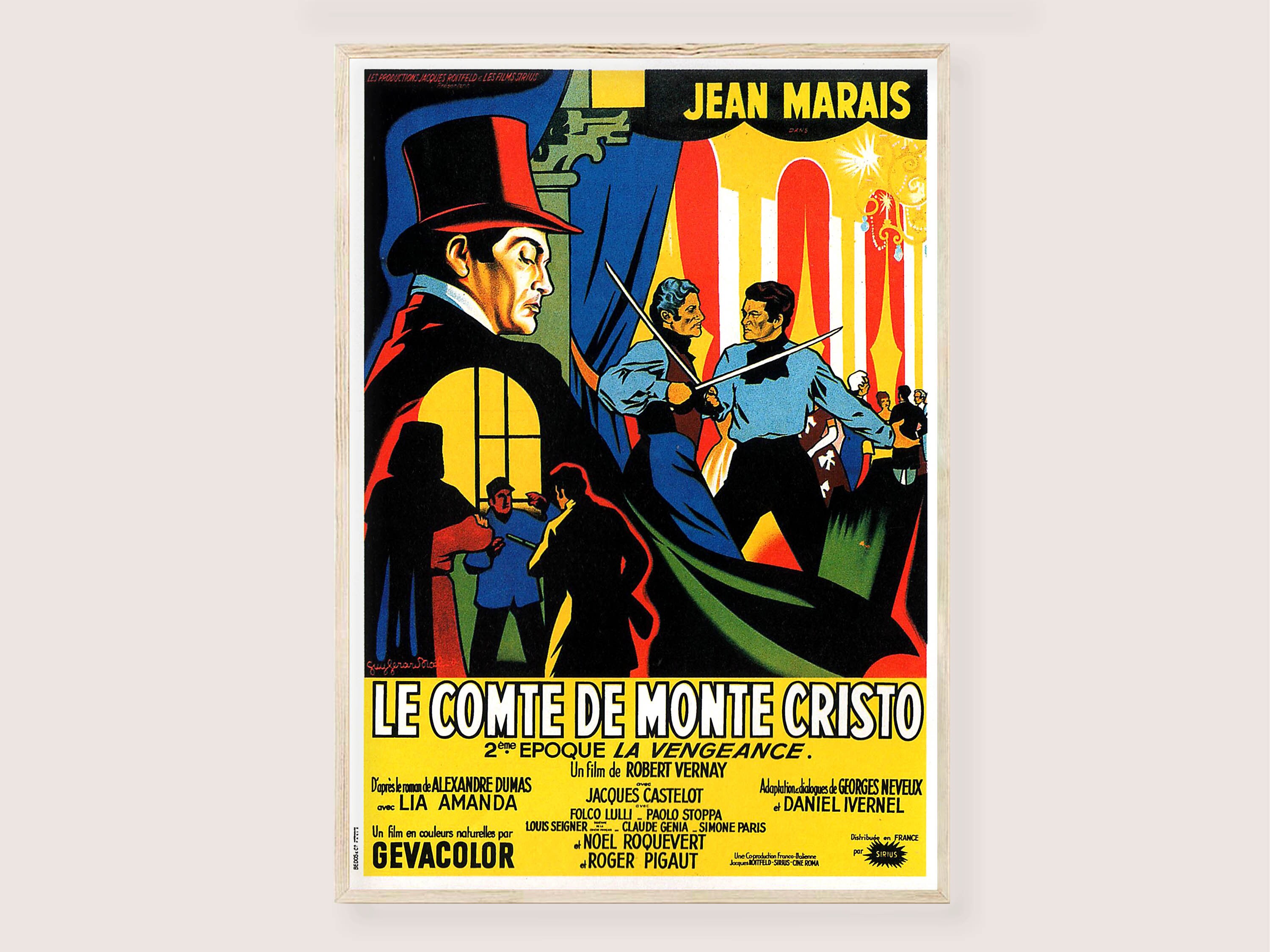 Count of Monte Cristo Movie Poster Prints Jean Marais - Etsy