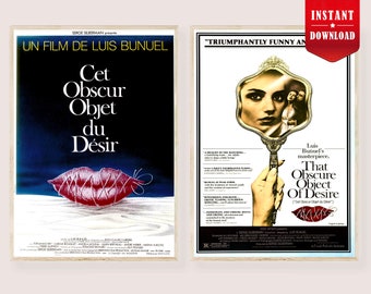 That Obscure Object of Desire Movie Posters Download Luis Buñuel Film Prints Object of Desire Bunuel Home Cinema Decor Retro movie Art House