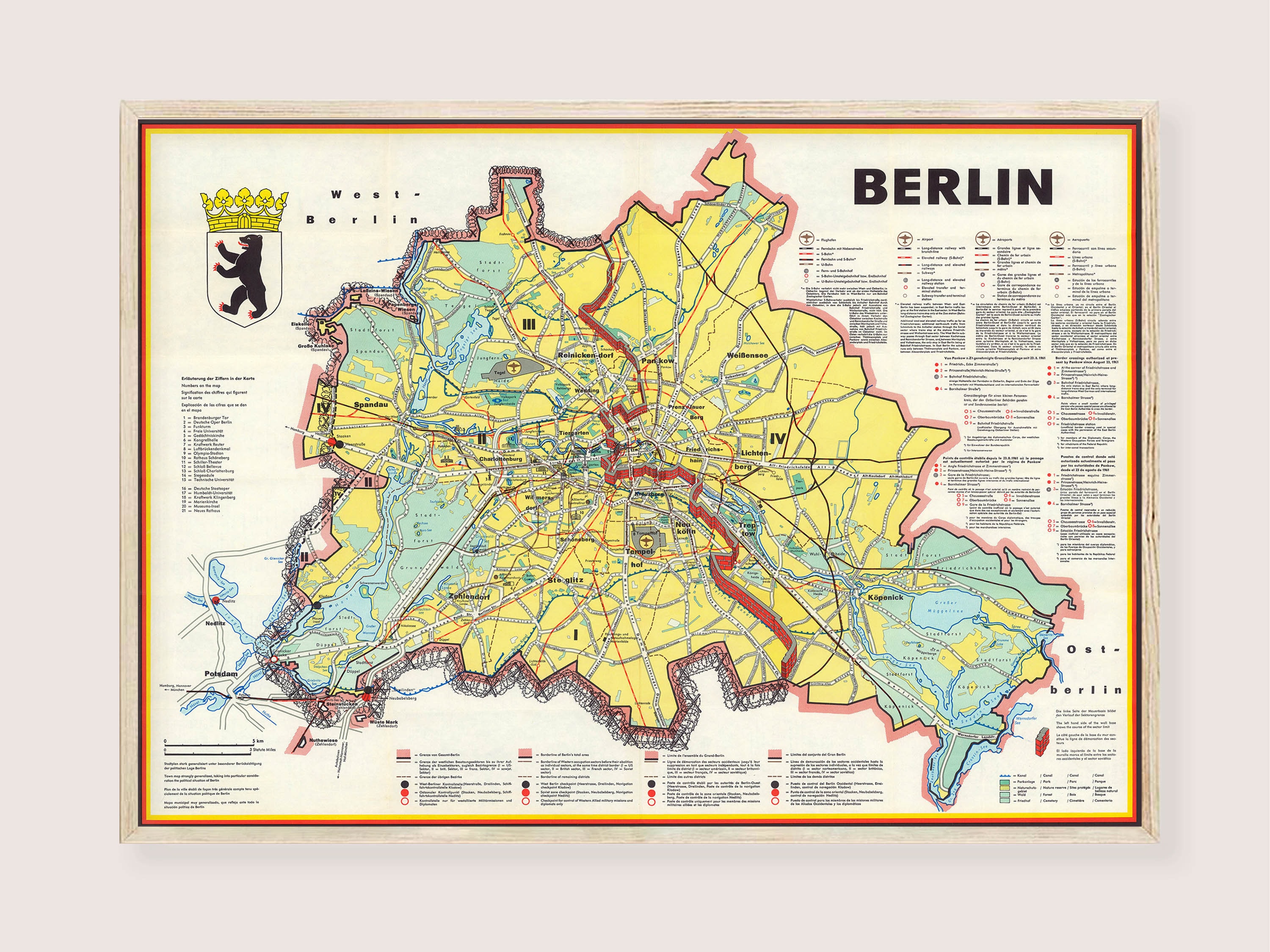 Berlin Map 1962 Print Digital - Old Berlin Map Poster Download