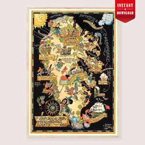 Puede incluir: Un mapa vintage enmarcado del condado de Anne Arundel, Maryland, con un fondo negro e ilustraciones coloridas. El mapa incluye figuras históricas, puntos de referencia y el texto "Historical Map Anne Arundel County 1650". El mapa está en un marco de madera.