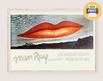 Man Ray Poster Lips Art Print Anatomy - Retro Man Ray Lips Exhibit Poster Surreal Art Print Man Ray Painting Man Ray Poster Vintage Museum