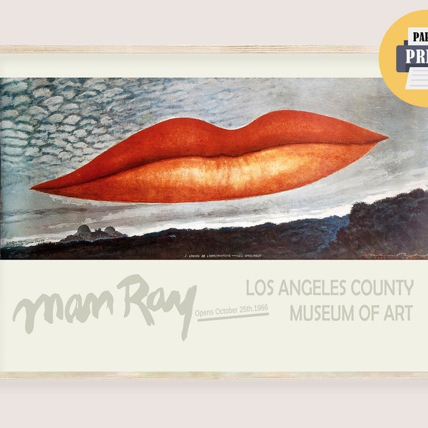 Man Ray Poster Lips Art Print Anatomy - Rétro Man Ray Lips Exposition Affiche Surréaliste Art Print Man Ray Painting Man Ray Poster vintage Museum