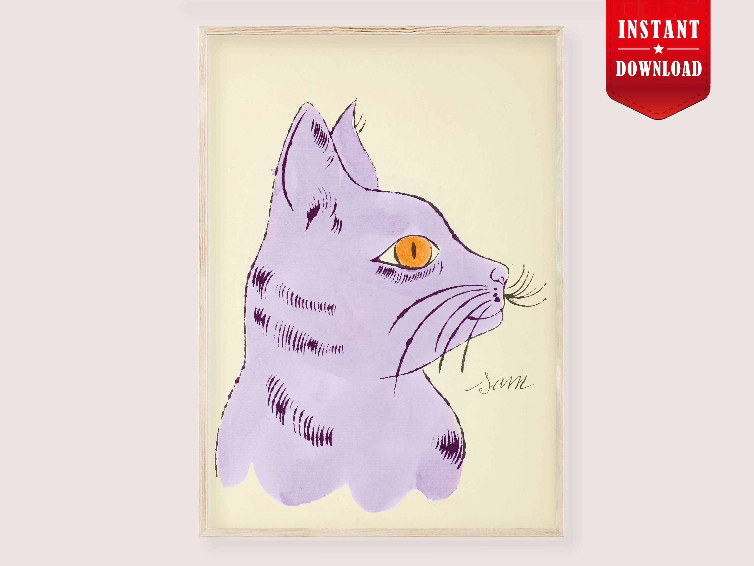 Andy warhol cat prints digital pop art cats warhol posters cat sam