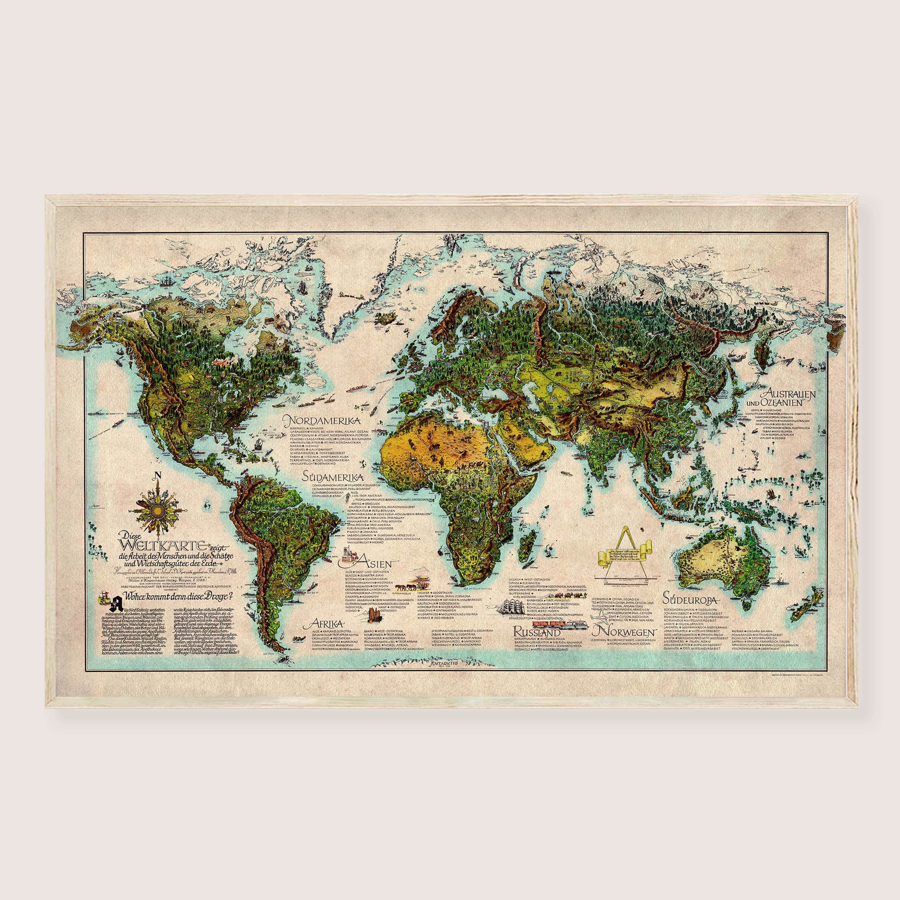 World Map 1950 Print Post World War 2 Digital - World Map UN Countries ...