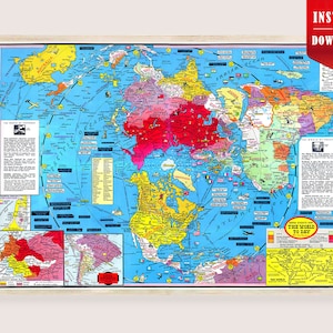 World War 2 Map Download - WW II History Map European Invasion Print Digital WW2 Military Map Pictorial War Map Europe World War 2 Art Print