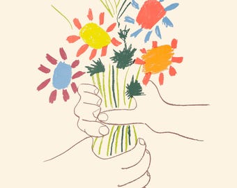 ピカソ「平和の花束」プリント • 1958年 リトグラフ ウォールアート