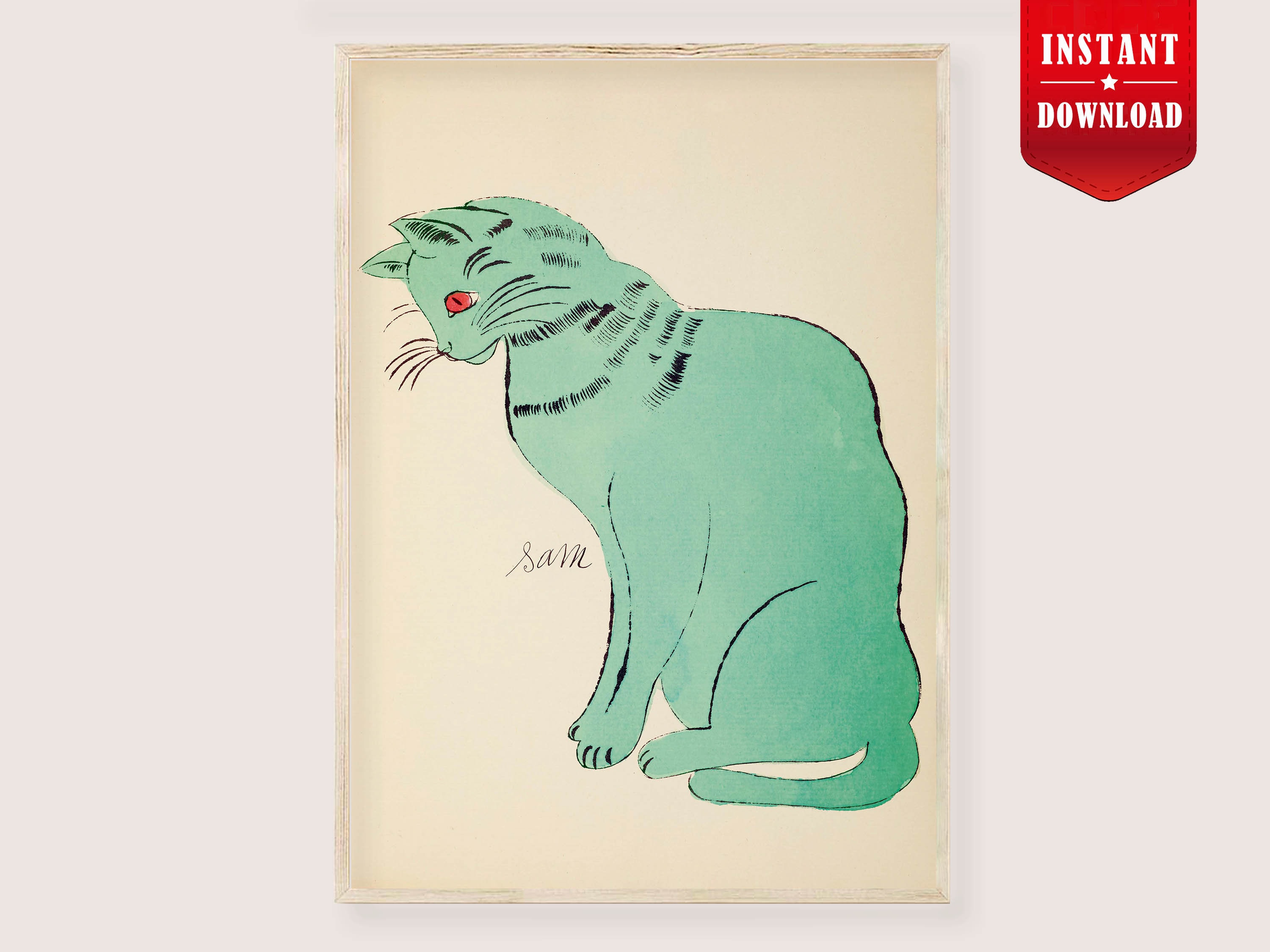 Andy warhol cat prints digital pop art cats warhol posters etsy