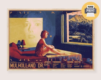Mulholland Drive Movie Poster - David Lynch Hollywood Film Art Print Neo Noir Retro Poster Amercian Cinema Original Movie Art Poster Print