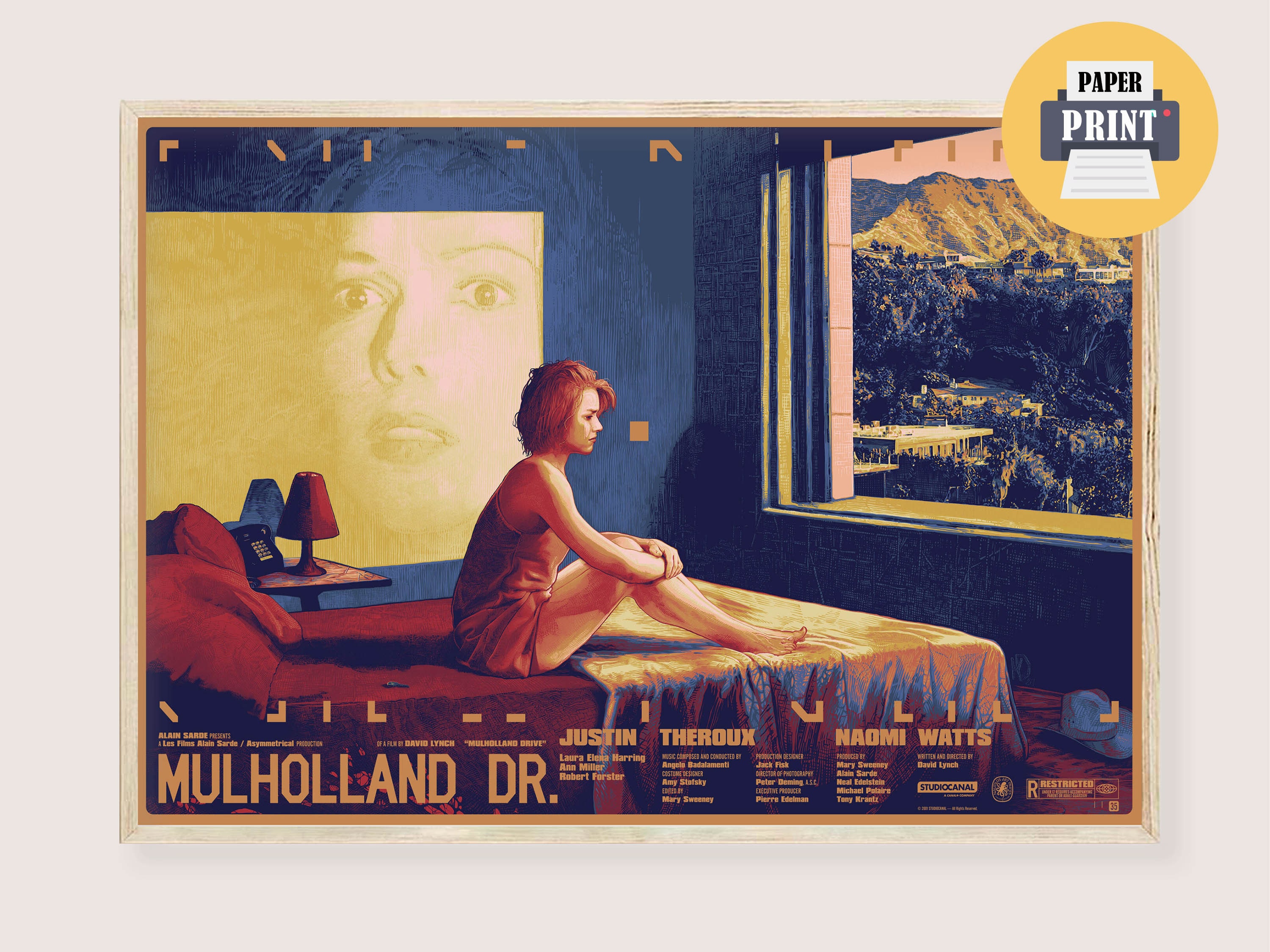  OFITIN Mulholland Drive Movie Vintage Art Poster Canvas Art  Poster and Wall Art Picture Print Modern Family bedroom Decor Posters  08x12inch(20x30cm): Posters & Prints