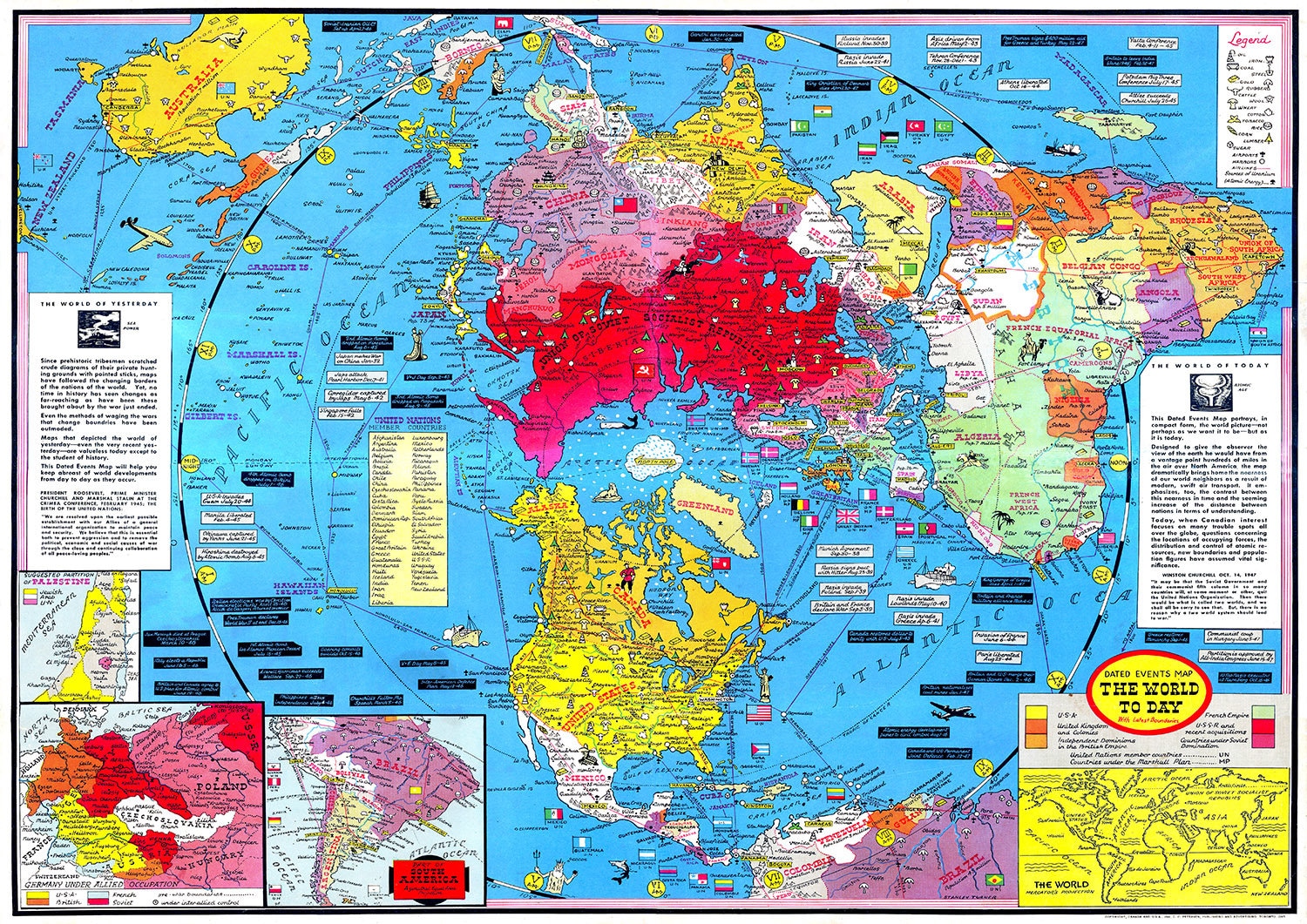 World War 2 Map Download - WW II History Map European Invasion Print ...