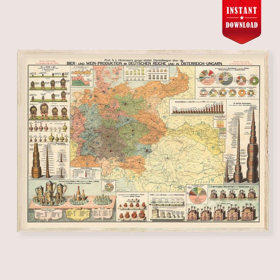 ビールとワインの生産マップ、ドイツ帝国オーストリア＝ハンガリー帝国