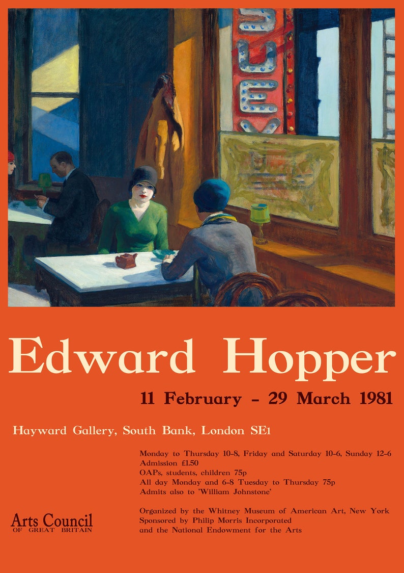 Edward Hopper Cafe Art Print Digital Museum Art Poster Etsy